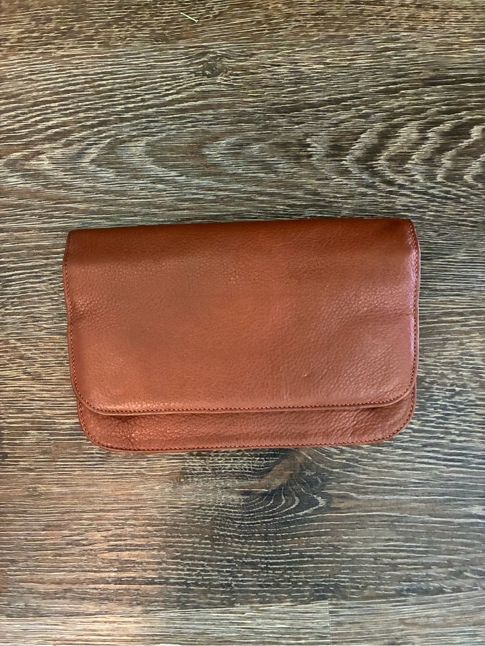 Levenger Brown Leather Clutch Wristlet